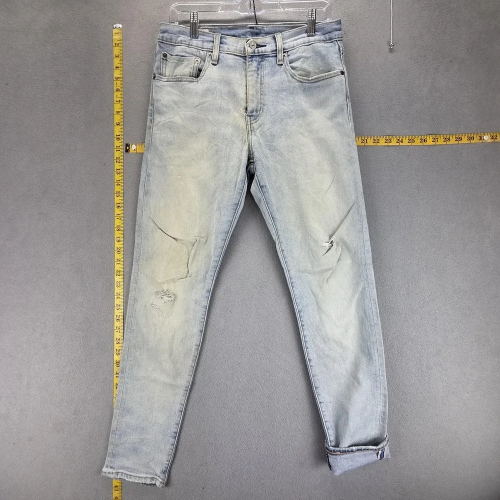 Levis Jeans Mens Blue Selvedge LVC Light Wash Thrashed Fits‎ 28x30